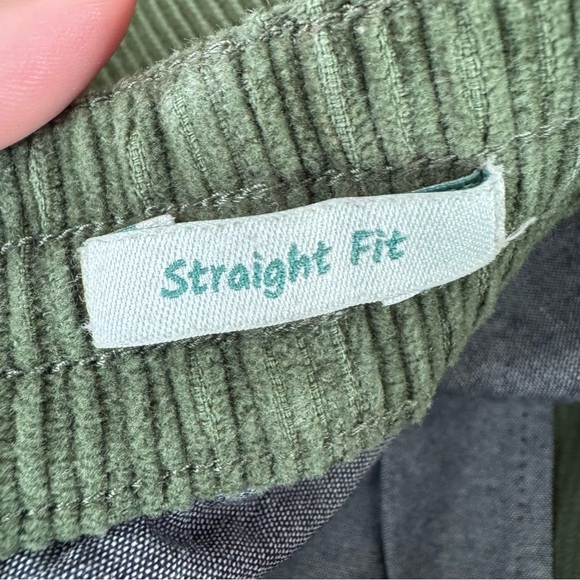 Wellen organic cotton straight Fit Green Corduroy corded Pants large - Picture 10 of 10